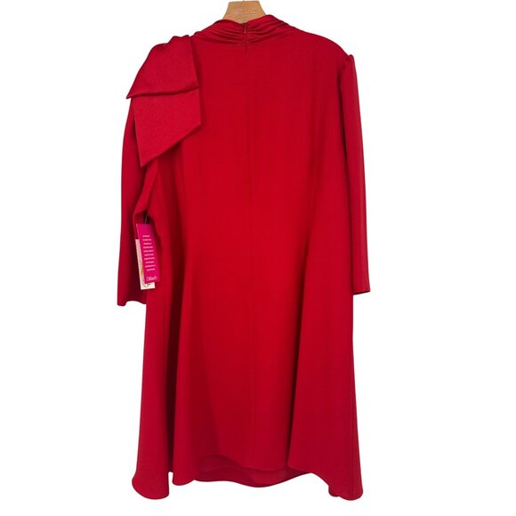 Eliza J Womens Red Bow Detail A-Line Dress size 22W plus new $169 - Picture 4 of 7